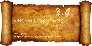 Németi Győző névjegykártya